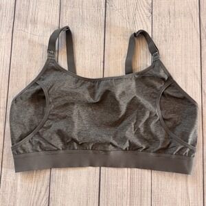 Momcozy Nursing Sports Bra Women's XL Gray Wireless Maternity Breastfeeding Bra